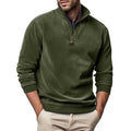 Men's Zipper Stand Collar Henley Sweatshirt