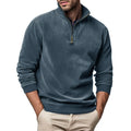 Men's Zipper Stand Collar Henley Sweatshirt