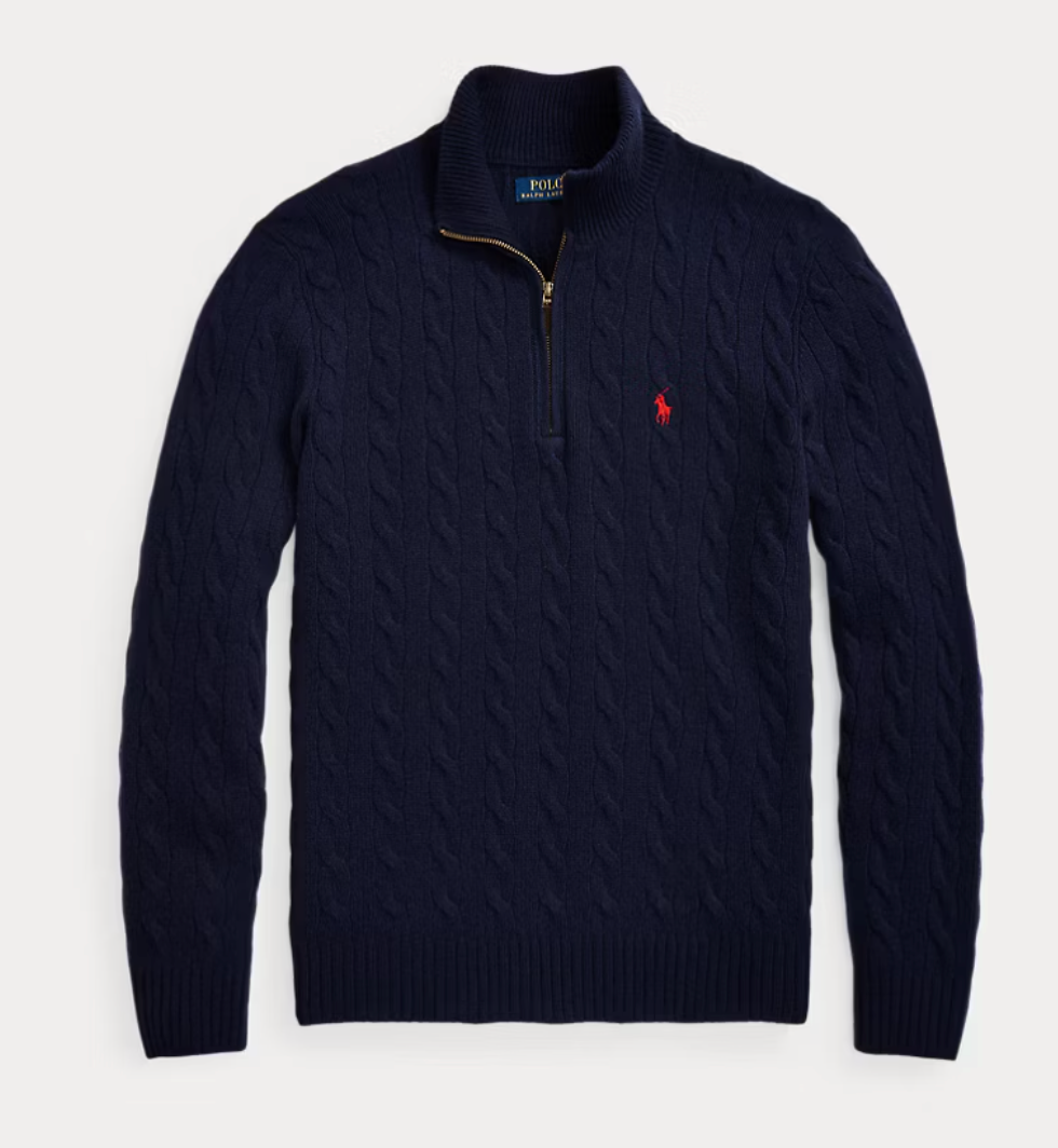 ⏳Time-Limited Special⏰  Polo Ralph Lauren Men's Cable Knit 1/4 Zip Sweater