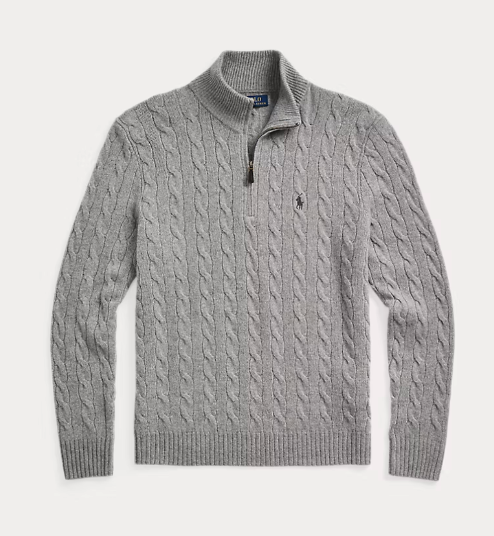 ⏳Time-Limited Special⏰  Polo Ralph Lauren Men's Cable Knit 1/4 Zip Sweater