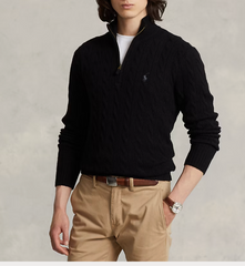 ⏳Time-Limited Special⏰  Polo Ralph Lauren Men's Cable Knit 1/4 Zip Sweater