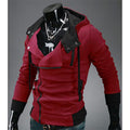 Men's Contrast Solid Color Zipper-up Hooded Jacket Active Hip Hop