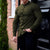 Men's Solid Color Stand Collar Slim Fit Stretch Long Sleeve Shirt