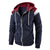 Men's Hooded Patchwork Drawstring Zip Sweatshirt Casual Retro