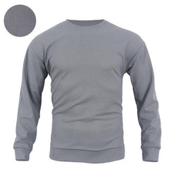 Men's Waffle Solid Color Pullover Long Sleeve Sweatshirt