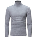 Men's Turtleneck Solid Color Casual Long Sleeve T-shirt
