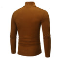 Men's Turtleneck Solid Color Casual Long Sleeve T-shirt