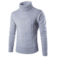 Men's Pullover Turtleneck Cable Basic Knit Sweater