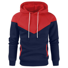 Men's Hoodie Pullover Patchwork Drawstring Sweatshirt With Pocket Sports & Outdoor Casual Daily