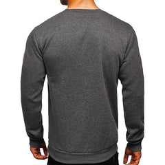 Men's Pullover Solid Color Fleece Crew Neck Sweatshirts