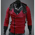 Men's Contrast Solid Color Zipper-up Hooded Jacket Active Hip Hop