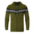 Men's Hooded Drawstring Pocket Zip Partial Print Detail Sweatshirt And Two-piece Set