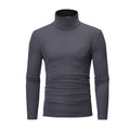 Men's Turtleneck Solid Color Casual Long Sleeve T-shirt