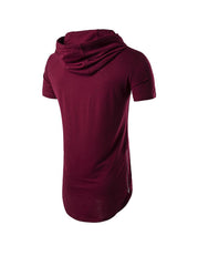 Gilbert Short-sleeved Drawstring Hoodie T-shirt