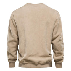 Men's Fleece Solid Color Shoulder Drop Pullover Sweatshirt