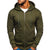 Men's Solid Color Zip-up Drawstring Hoodie Sweatshirt Sports & Outdoor Casual Basic