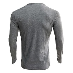 Men's Solid Color Henley Collar Long Sleeve T-Shirt