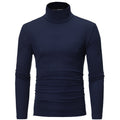 Men's Turtleneck Solid Color Casual Long Sleeve T-shirt