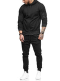 Zipper Detail Drawstring Hoodie & Sweatpants