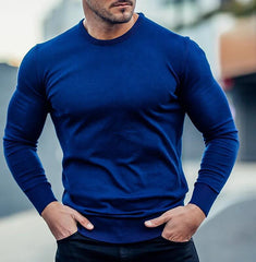 Men's Knit Solid Color Crew Neck Basic Casual Pullover Sweater