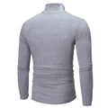 Men's Turtleneck Solid Color Casual Long Sleeve T-shirt