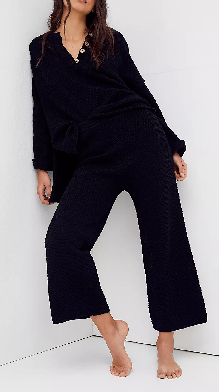 Button Knit 2-Piece Loungewear Set (Buy 2 Free Shipping)