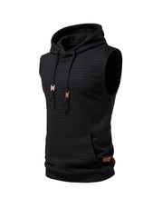 Men's Jacquard Small Check Pullover Hoodie Vest