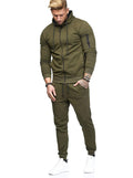 Zipper Detail Drawstring Hoodie & Sweatpants