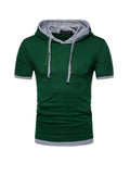 Vincent Solid Color Fake Two-piece Short-sleeved Hooded T-shirt