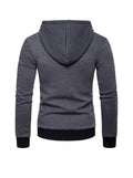 Men's Jacquard Small Check Hoodie Sweatshirt Jacket