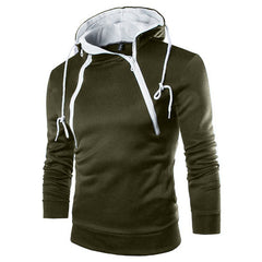 Men's Stand Collar Solid Color Zip Hoodies Sweatshirts
