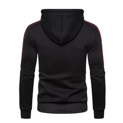 Men's Contrast Zip-up Drawstring Hoodie Sweatshirts