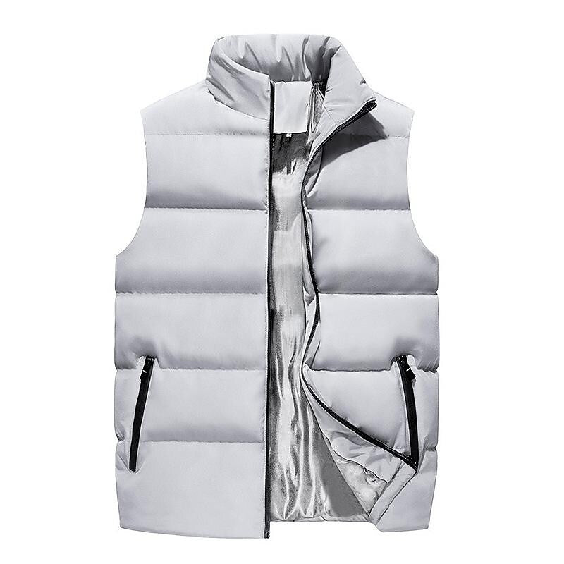 Men's Stand Collar Lightweight Zip-up Puffer Gilet