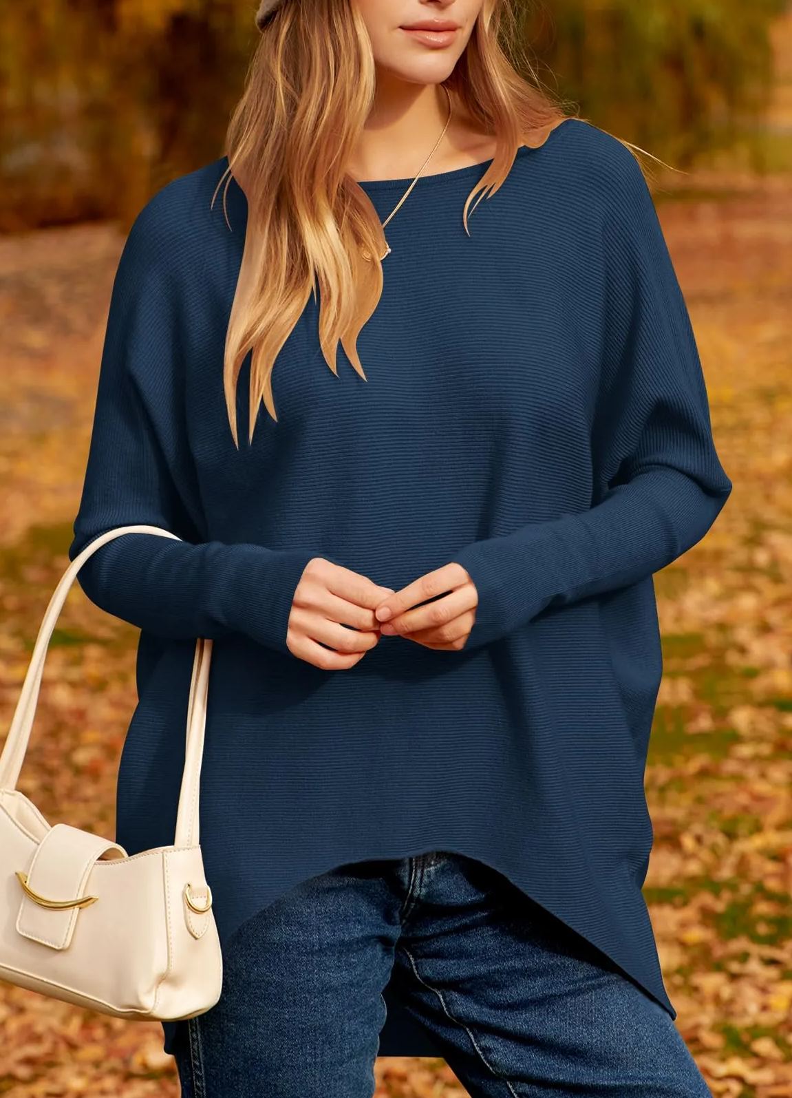 Women's Dolman Sleeve Knitted Pullover Sweater (Buy 2 Free Shipping)