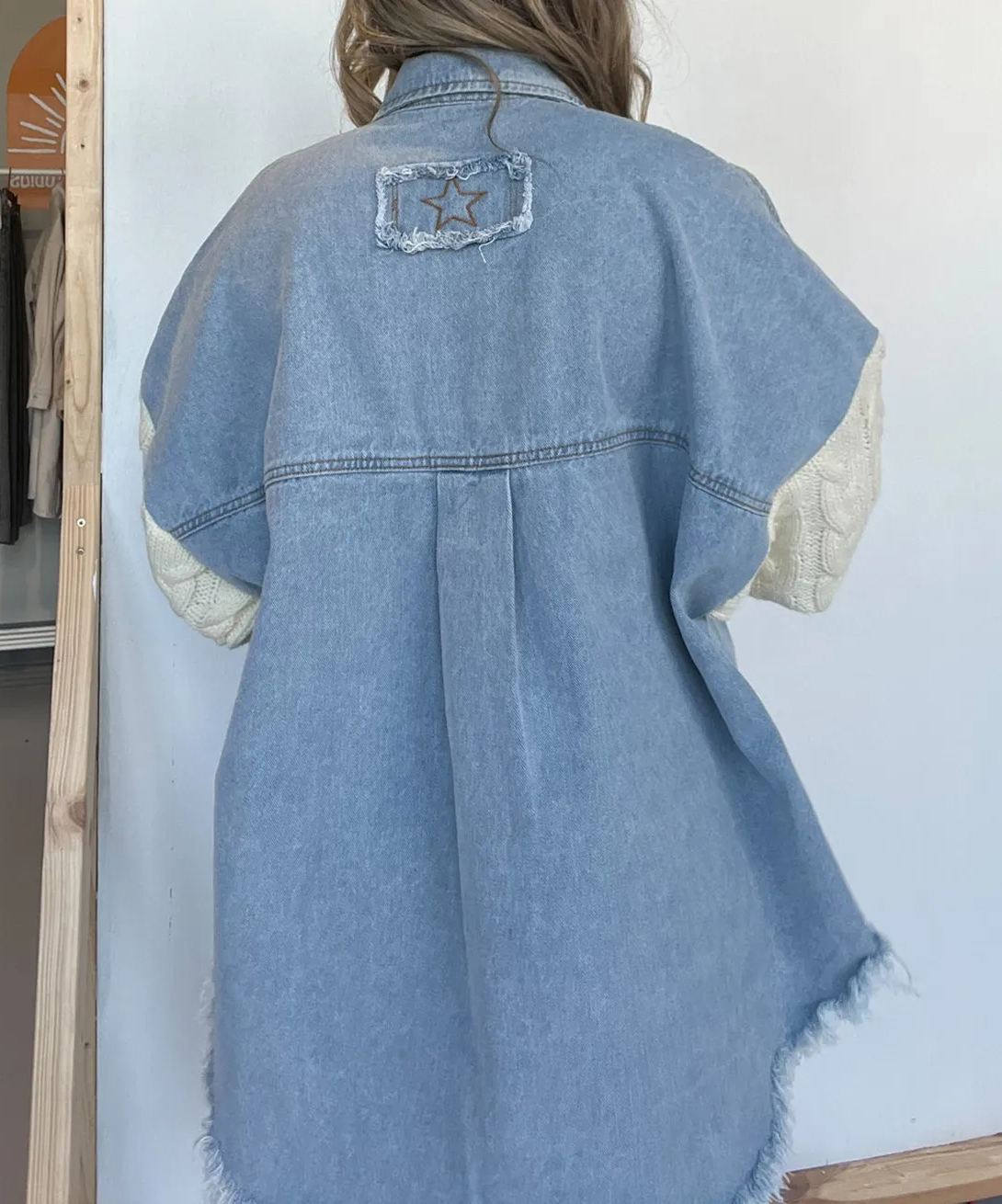 Cozy Jacket Sleeve Denim Shacket (Buy 2 Free Shipping)