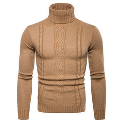 Men's Pullover Turtleneck Cable Basic Knit Sweater