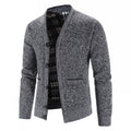 Men's Knitted V-Neck Button Down Cardigan Sweater With Flannel Lining And Pockets