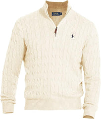 ⏳Time-Limited Special⏰  Polo Ralph Lauren Men's Cable Knit 1/4 Zip Sweater