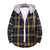 Men's Long Sleeve Check Hooded Casual Shirt Yellow Navy Blue Gray
