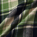 Men's Long Sleeve Flannel Brushed Check Hooded Casual Shirt Green Khaki