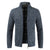 Men's Solid Color Stand Collar Zip Cardigan