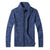 Men's Melange Stand Collar Slim Fit Zipper Sweater