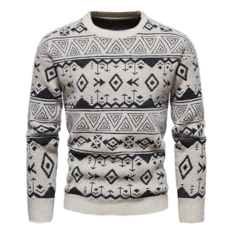 Men's Christmas Jacquard Slim Fit Pullover Sweater